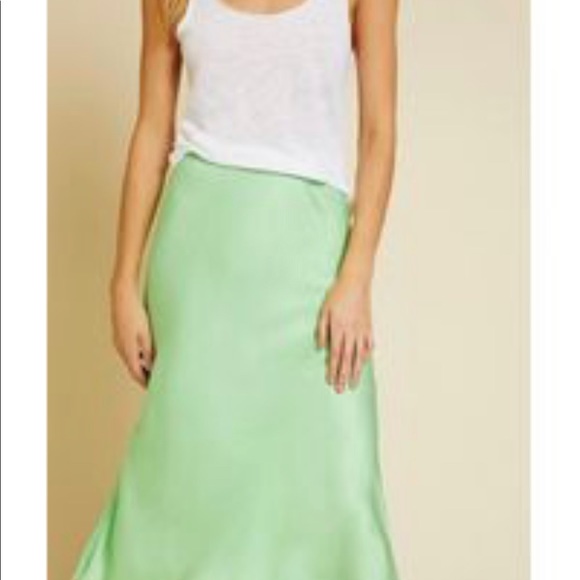 Nation ltd midi satin skirt in green - Picture 2 of 2